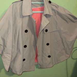 🌞 Calvin Klein cropped caped buttoned jacket